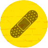 Bandaid with a yellow background circle