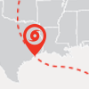 Map of hurricane path for hurricane Galveston