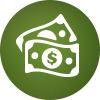 Dollars in a green circle icon
