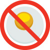 Icon of crossed-out egg sunny-side up