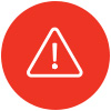 Icon of an alert symbol inside a red circle.